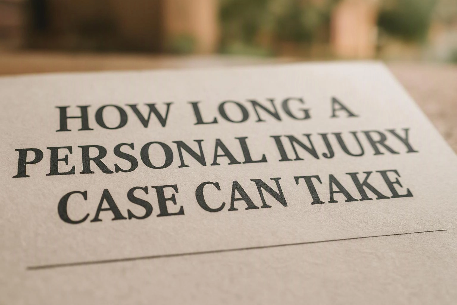 How Long a Personal Injury Case Can Take